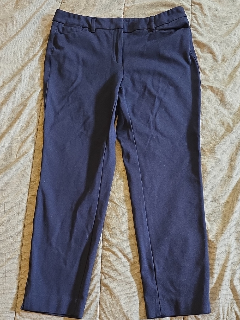 White House Black Market The Slim Ankle Navy Cropped Trouser